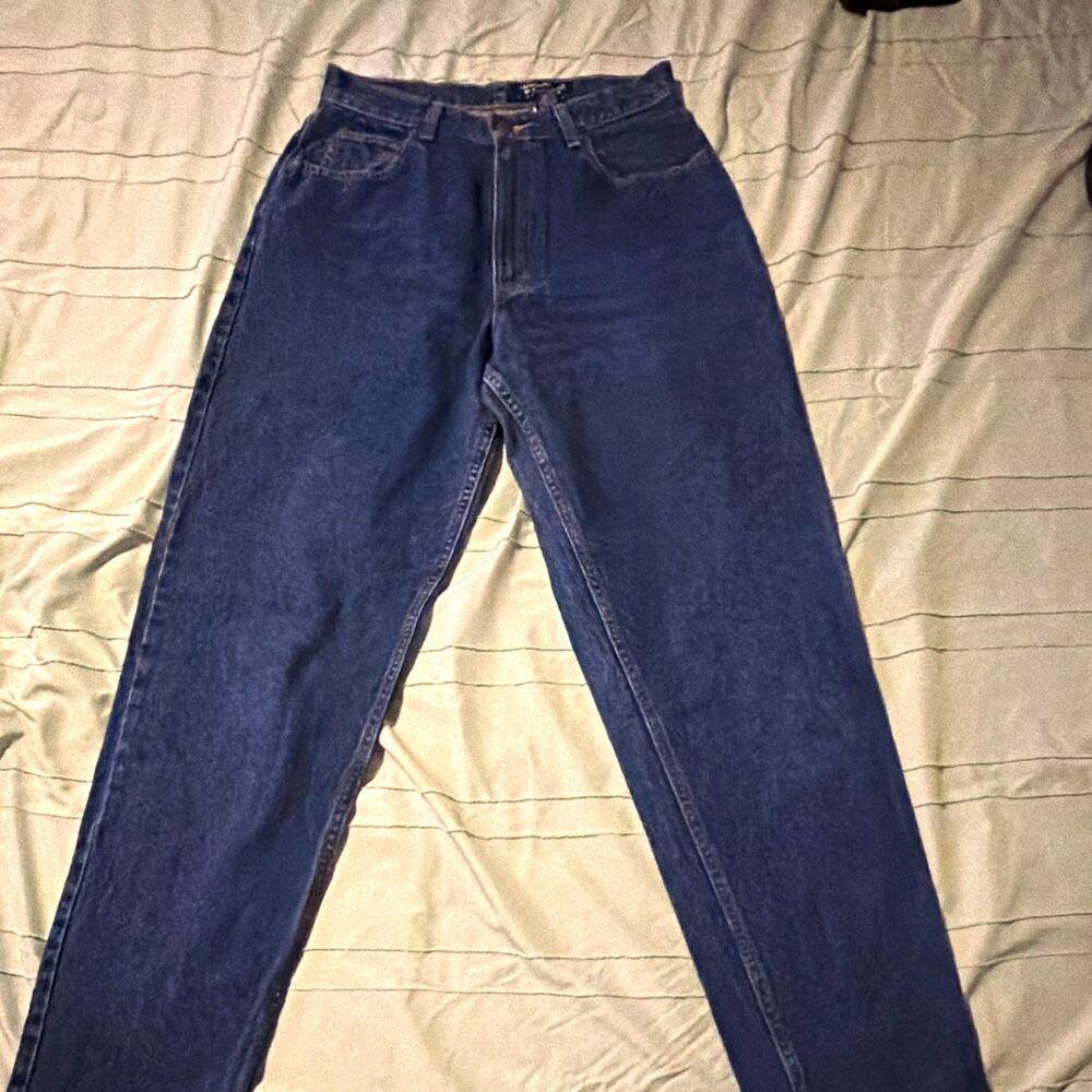 Eddie Bauer Vintage Women’s 12 High Rise Mom Jeans Dark Wash Y2K 100% Cotton